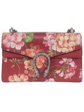 ♥️Gucci Dionysus Bloom Floral Red Leather Shoulder Bag with Silver Hardware♥️